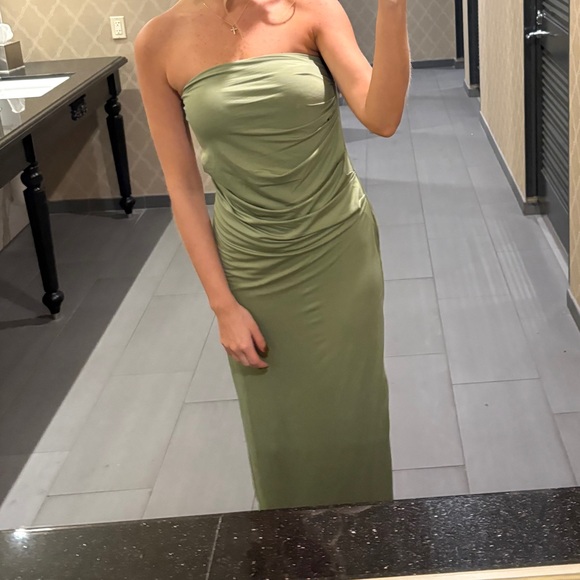 Revolve SNDYS Strapless Olive Boni Maxi Dress - Picture 5 of 5